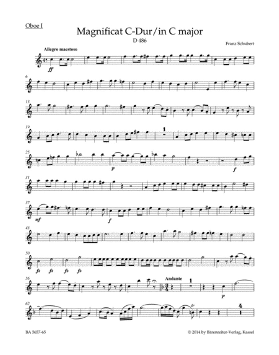 Magnificat in C major D 486 Bassoon scores gallery preview page 1