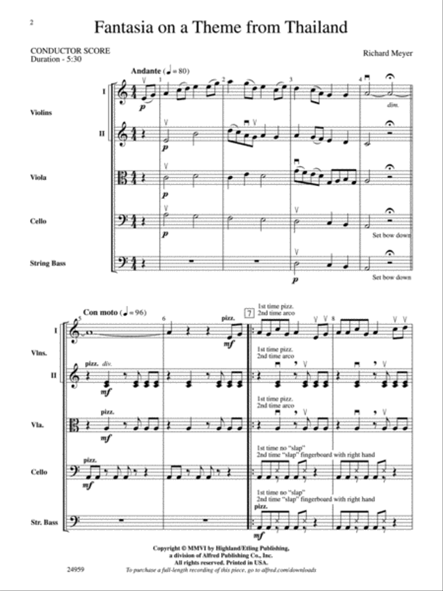 Fantasia on a Theme from Thailand String Orchestra scores gallery preview page 2