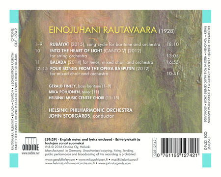 Einojuhani Rautavaara: Rubaiyat - Balada - Canto V - 4 Songs from the Opera "Rasputin"
