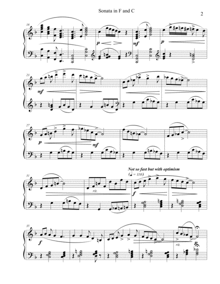 Sonata in F and C, for Solo Piano image number null