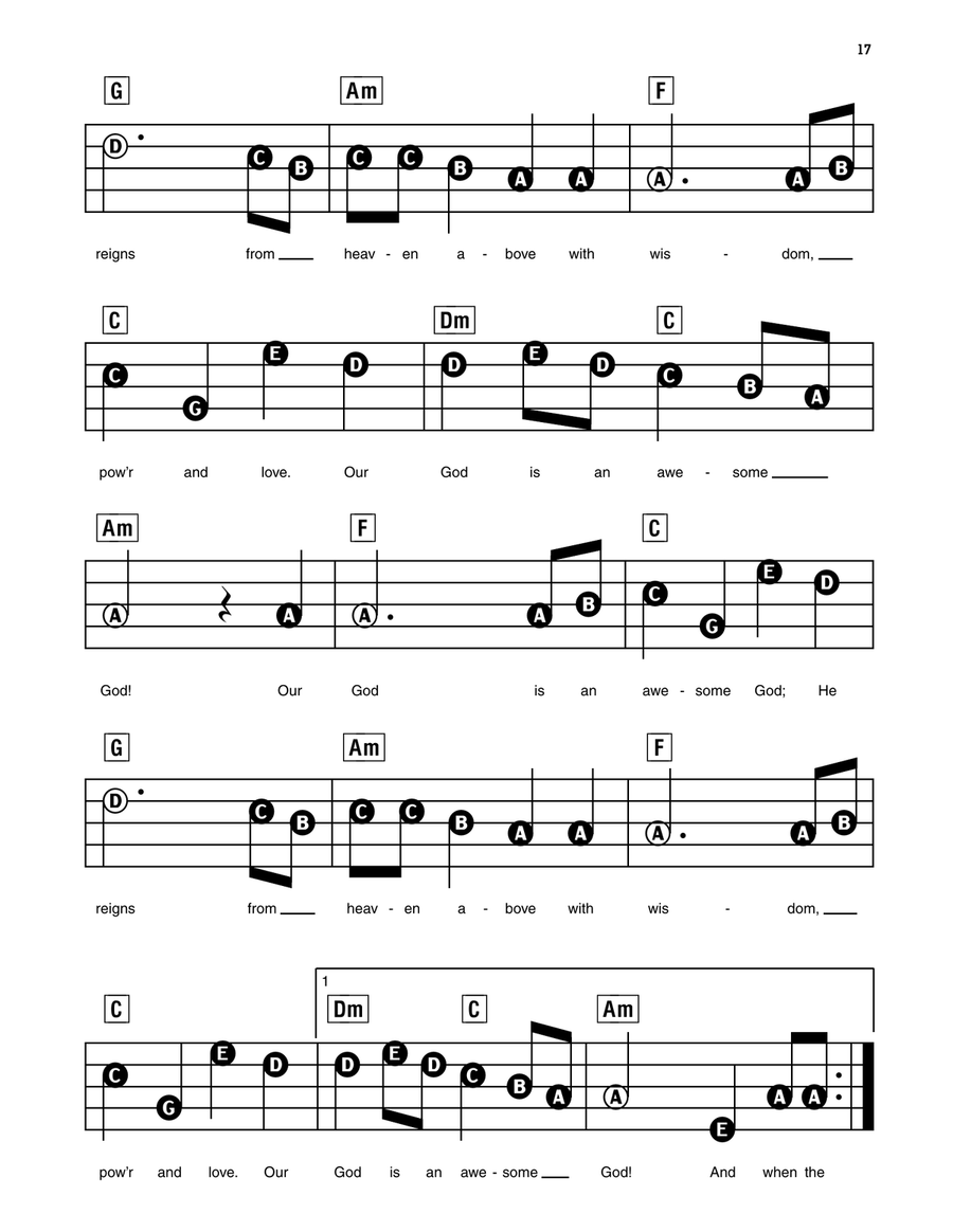 Awesome God Electronic Keyboard scores gallery preview page 3