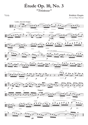 Etude Op. 10, No. 3 for Viola & Piano