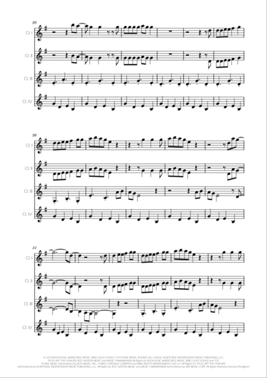 Marry You Clarinet Quartet scores gallery preview page 2