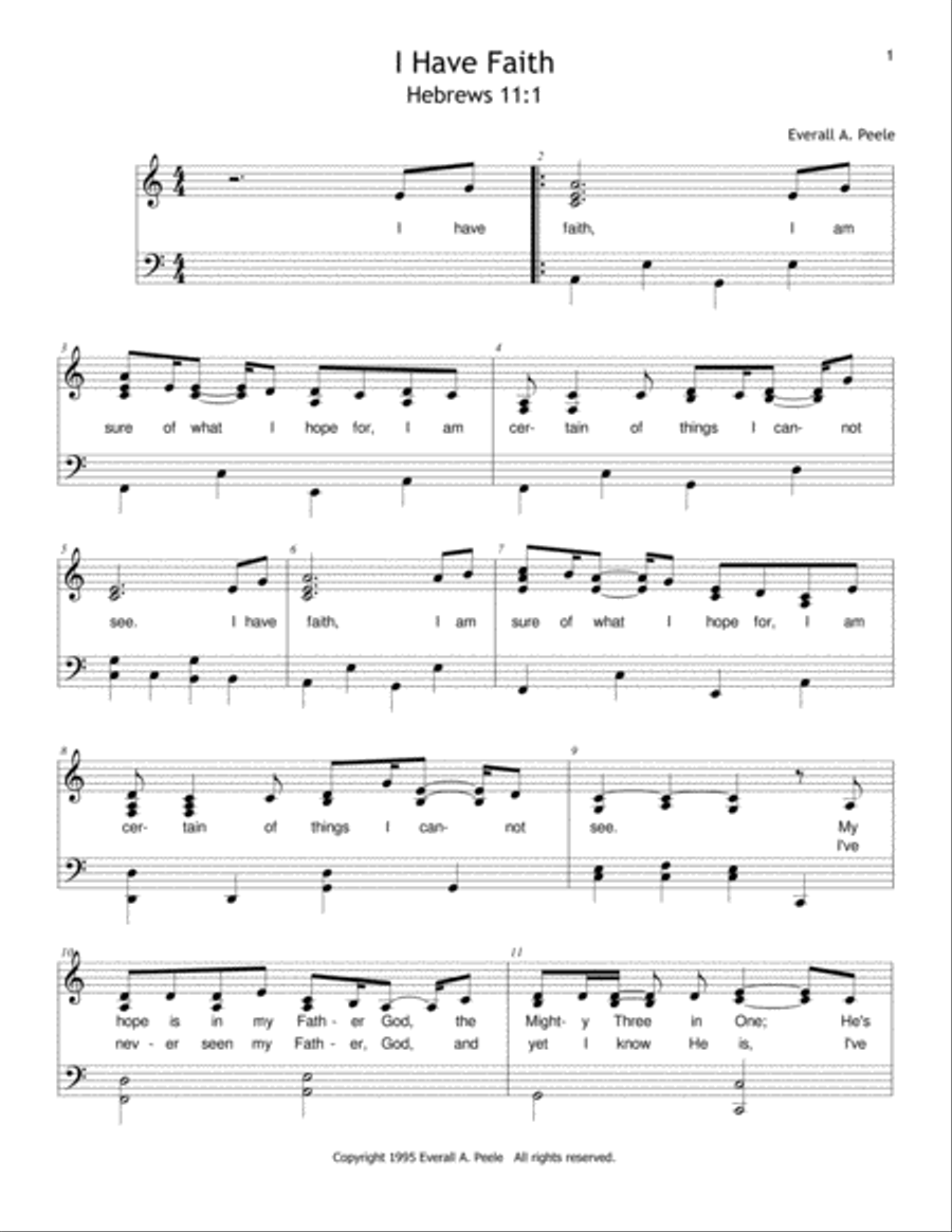 I Have Faith (Hebrews 11:1) Voice scores gallery preview page 1