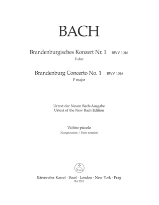 Brandenburg Concerto, No. 1 and Original Version "Sinfonia" F major, BWV 1046, BWV 1046a