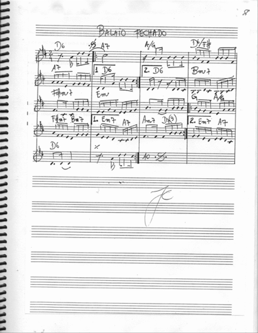 Balaio Fechado: A brazilian rythm named Baião. Small Ensemble scores gallery preview page 1