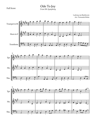 Ode To Joy Theme (from Beethoven's 9th Symphony) for Brass Trio
