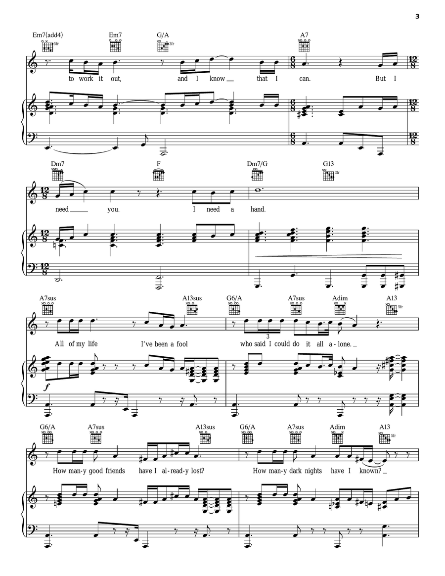 I Am Changing Piano, Vocal, Guitar scores gallery preview page 3