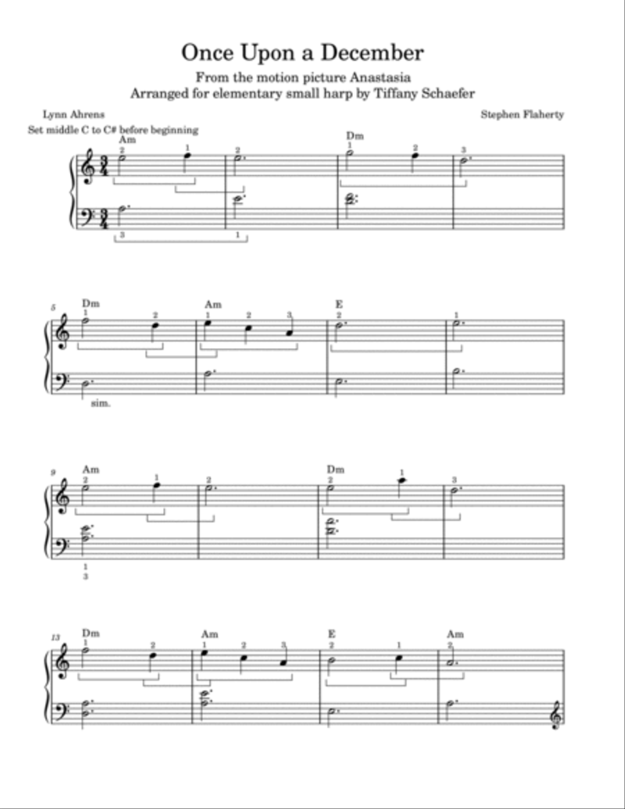 Once Upon A December Once Upon A December Harp scores gallery preview page 2