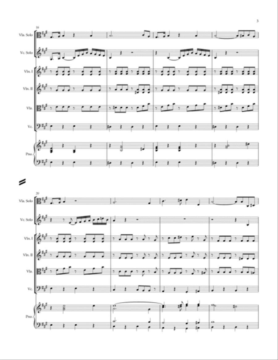 Adagio: Due Soli Strumenti a Corda Small Ensemble scores gallery preview page 3