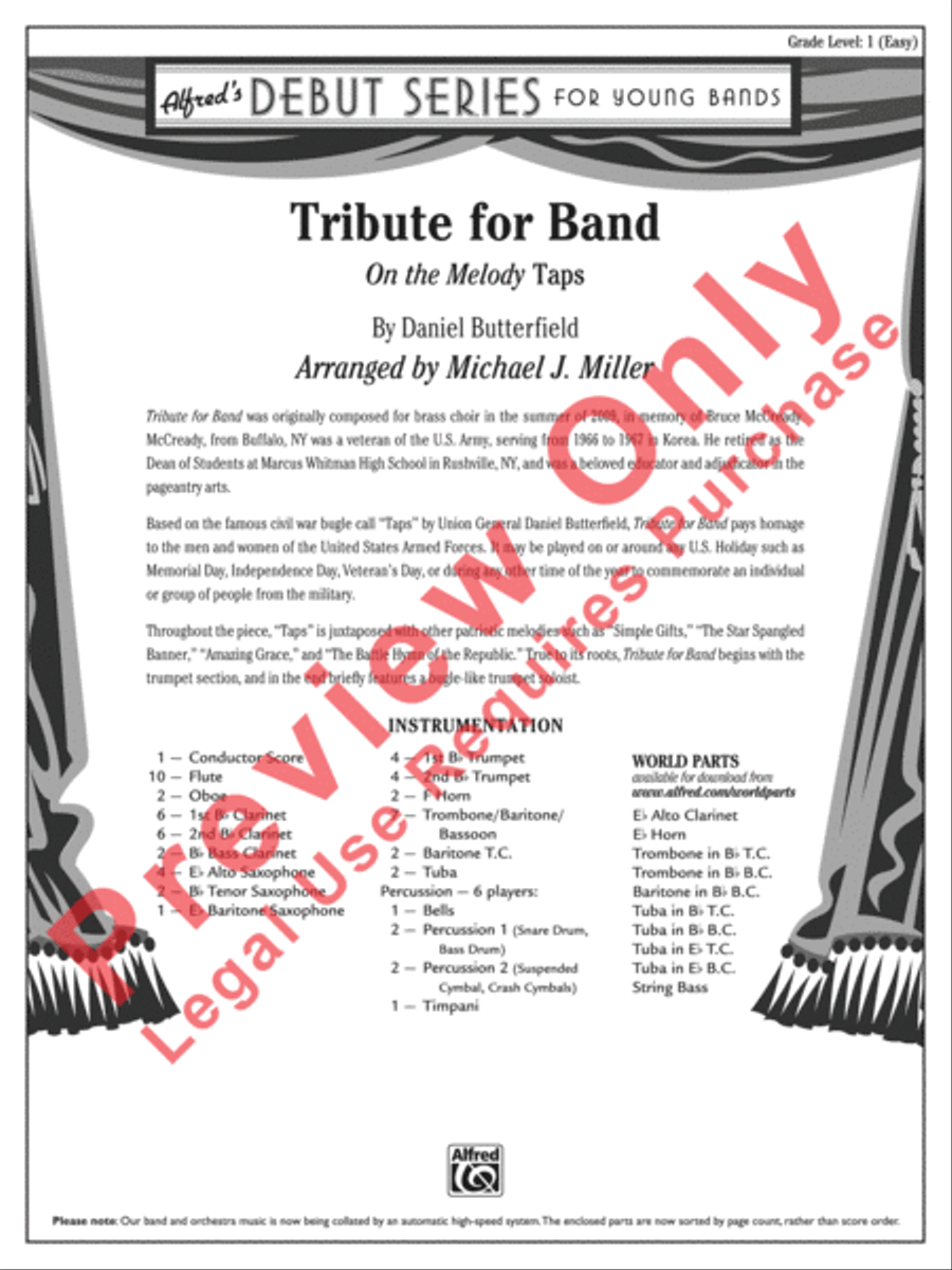 Tribute for Band Concert Band scores gallery preview page 2