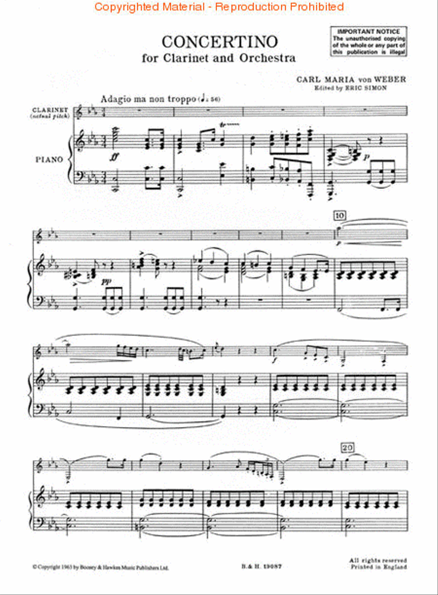 Concertino in E-Flat Major, Op. 26 Clarinet Solo scores gallery preview page 2