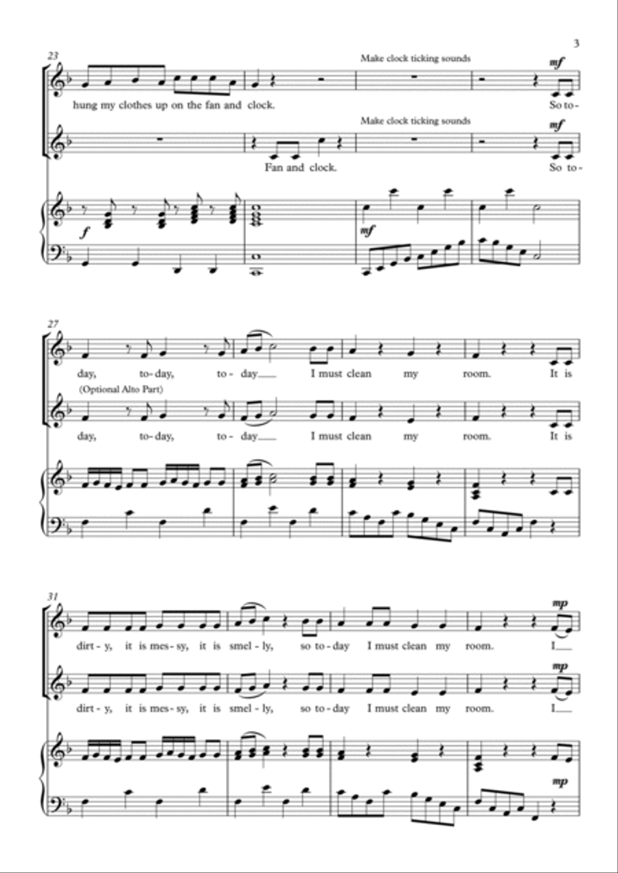 I Must Clean My Room 2-Part scores gallery preview page 4