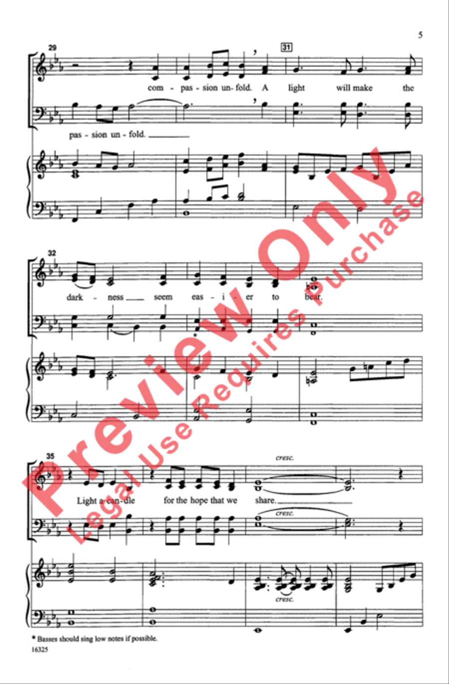 Light a Candle Light a Candle 4-Part scores gallery preview page 5
