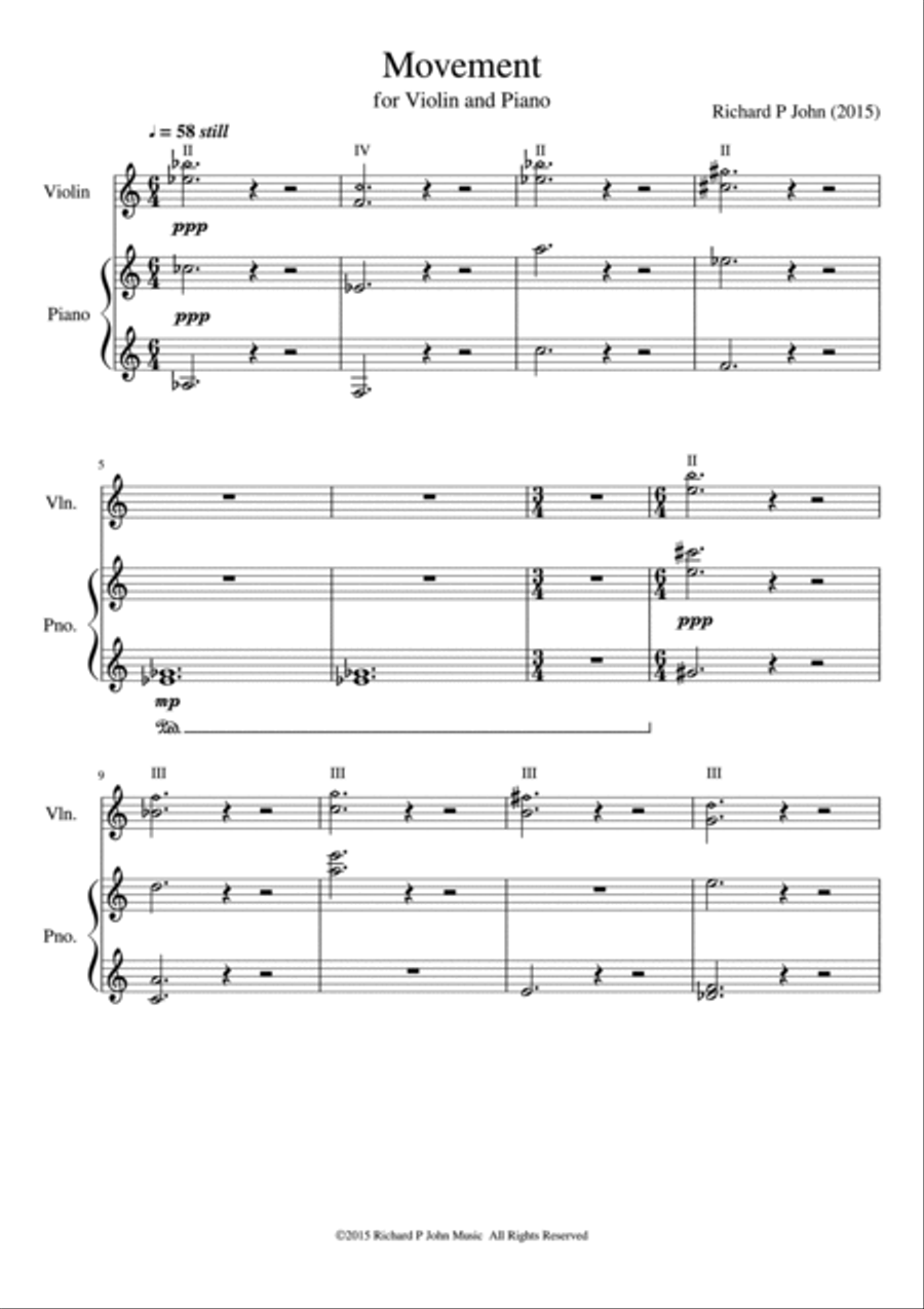 Movement (for violin and piano) Violin Solo scores gallery preview page 2