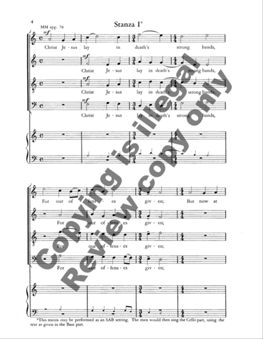 Christ Jesus Lay in Death's Strong Bands 4-Part scores gallery preview page 4