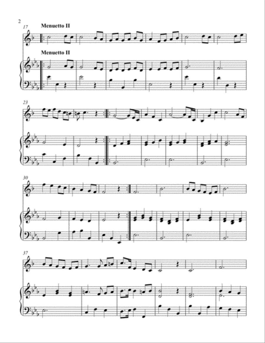 Two Menuettos from Iphegenia Clarinet Solo scores gallery preview page 2