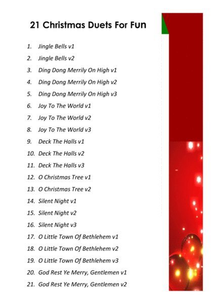21 Christmas Euphonium and Tuba Duets for Fun - various levels image number null