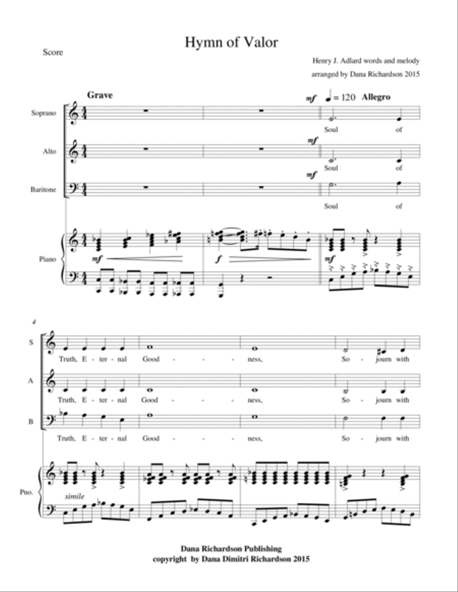 Hymn of Valor Boogie Woogie 3-Part scores gallery preview page 2