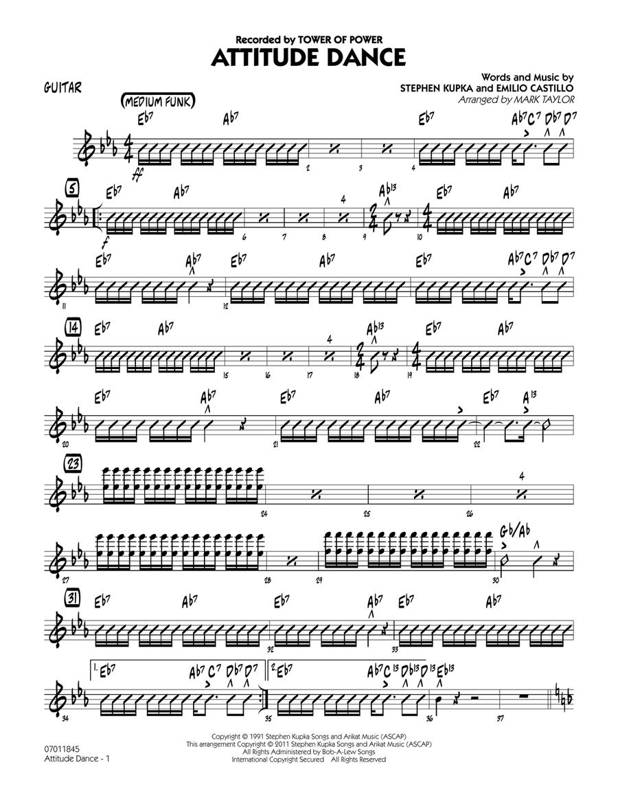 Attitude Dance - Guitar Jazz Ensemble scores gallery preview page 1