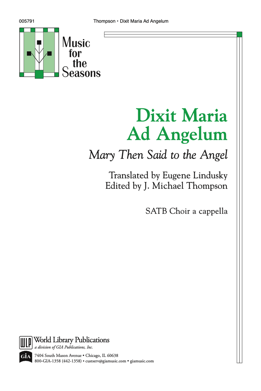Dixit Maria ad Angelum 4-Part scores gallery preview page 1