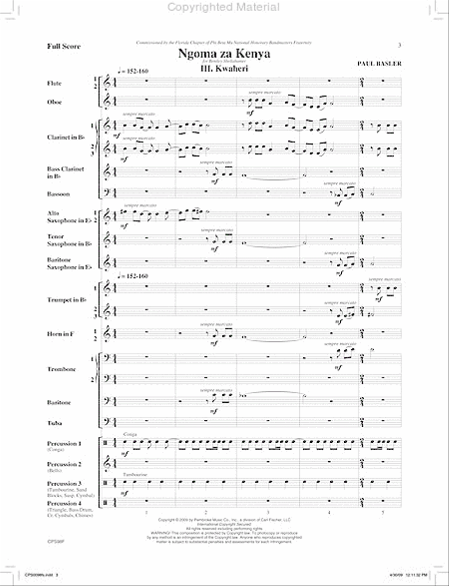 I. Jambo (from Ngoma Za Kenya) Concert Band scores gallery preview page 4