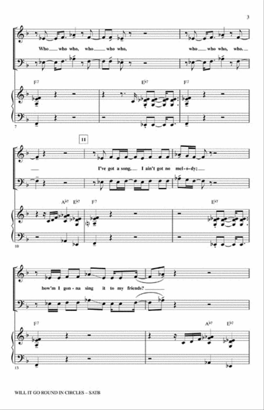 Will It Go Round in Circles Show Choir scores gallery preview page 3