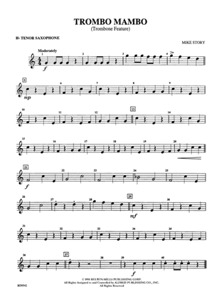 Trombo Mambo (Trombone Feature): B-flat Tenor Saxophone