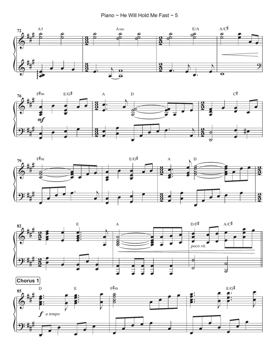 He Will Hold Me Fast Piano Solo scores gallery preview page 6