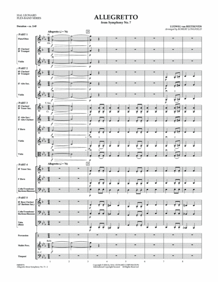 Allegretto (from Symphony No. 7) - Conductor Score (Full Score)