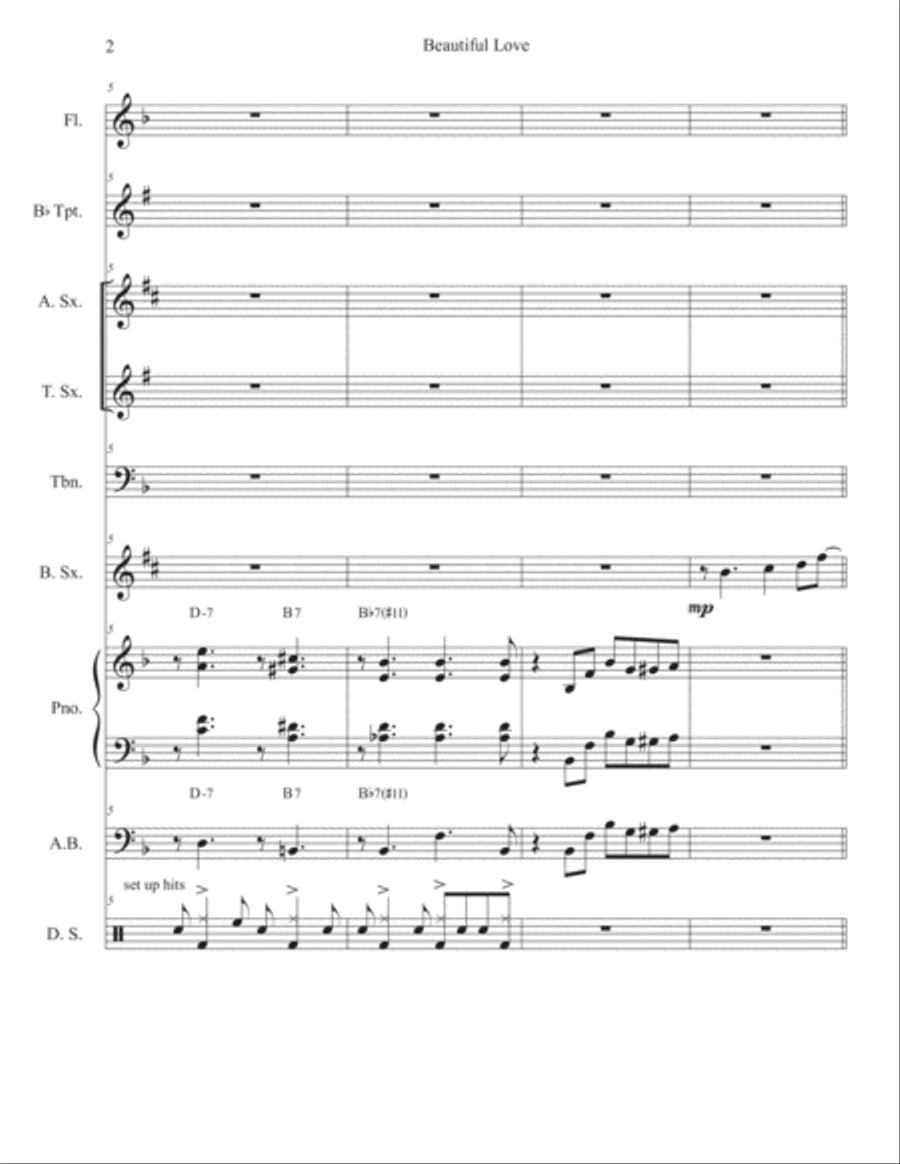 Beautiful Love Beautiful Love Large Ensemble scores gallery preview page 2