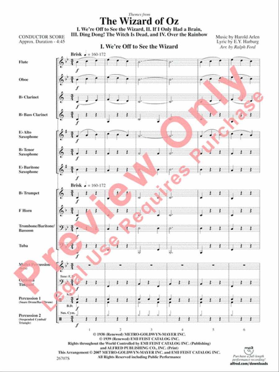 The Wizard of Oz, Themes from Concert Band scores gallery preview page 4