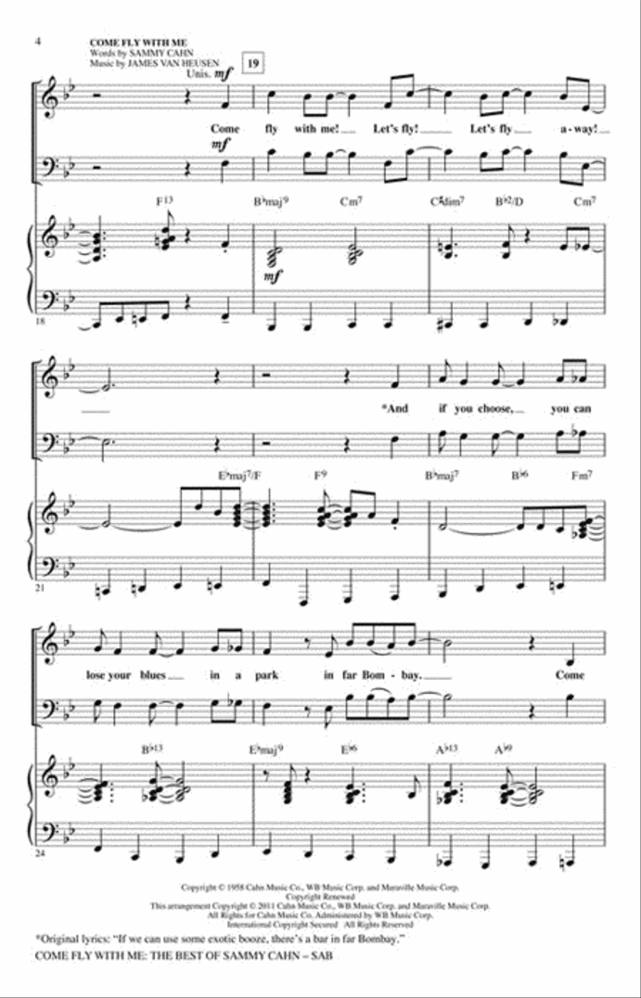 Come Fly with Me: The Best of Sammy Cahn 3-Part scores gallery preview page 3
