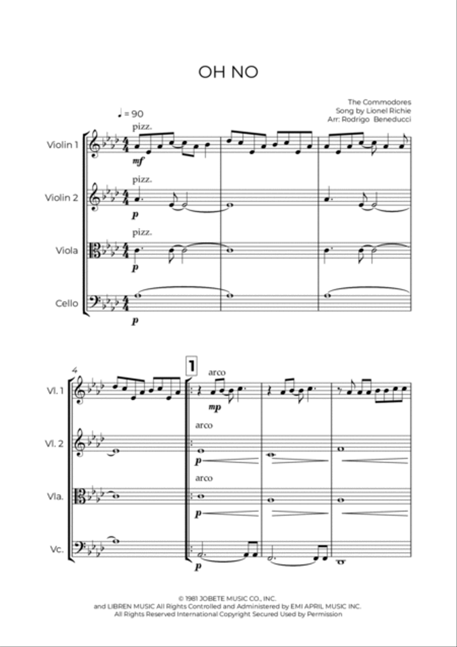 Oh No String Quartet scores gallery preview page 2