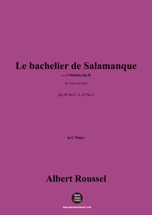 Book cover for A. Roussel-Le bachelier de Salamanque,Op.20 No.1,in C Major