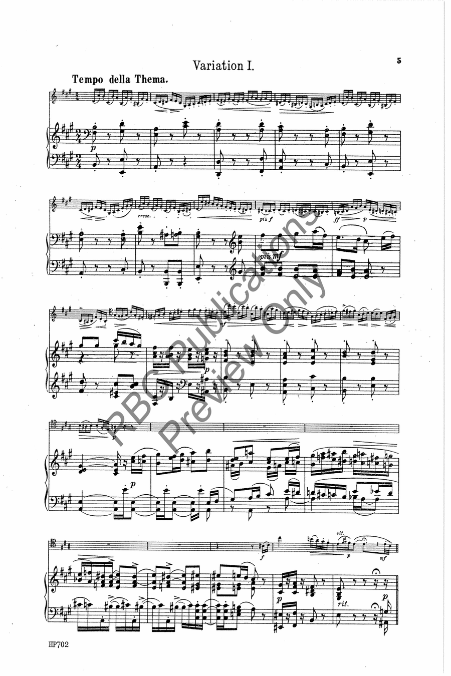 Variations On A Rococo Theme Viola scores gallery preview page 6