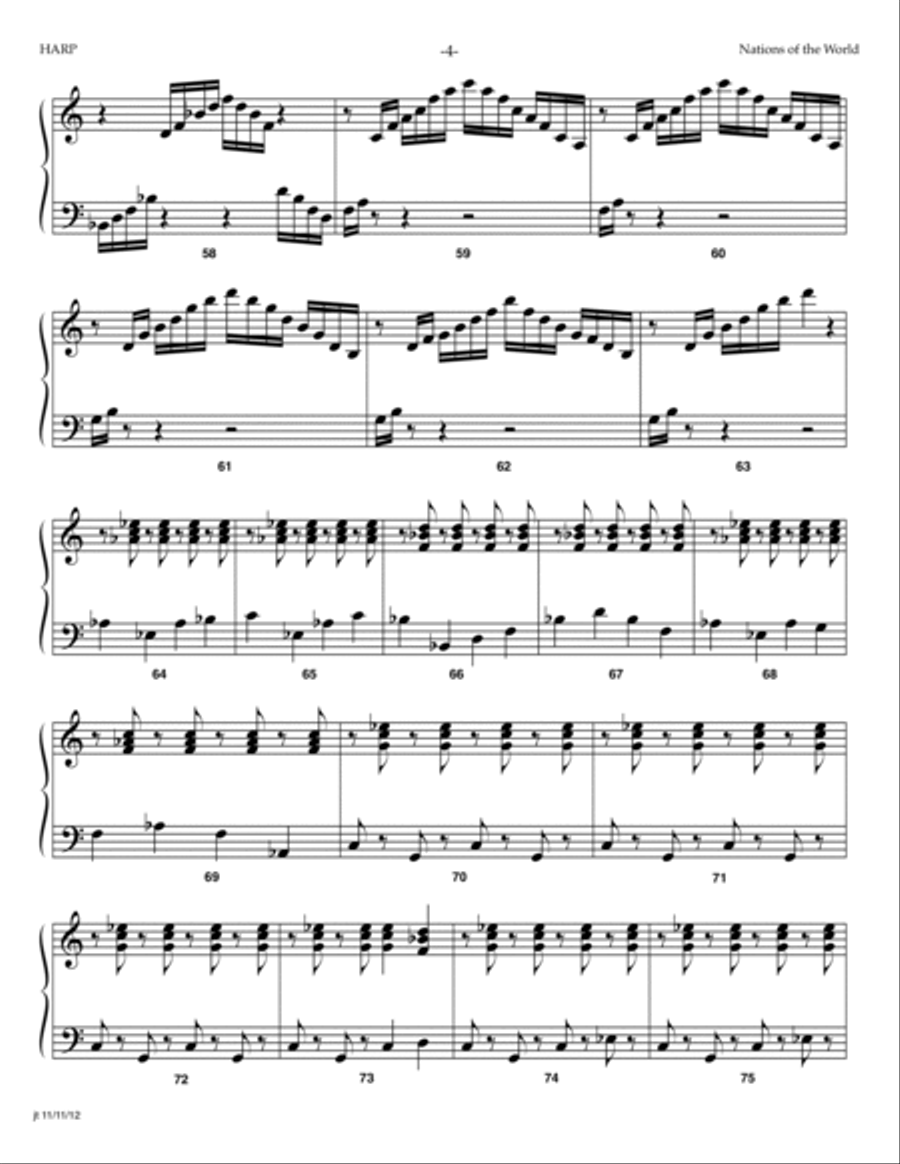 Nations of the World - HARP PART Harp scores gallery preview page 4