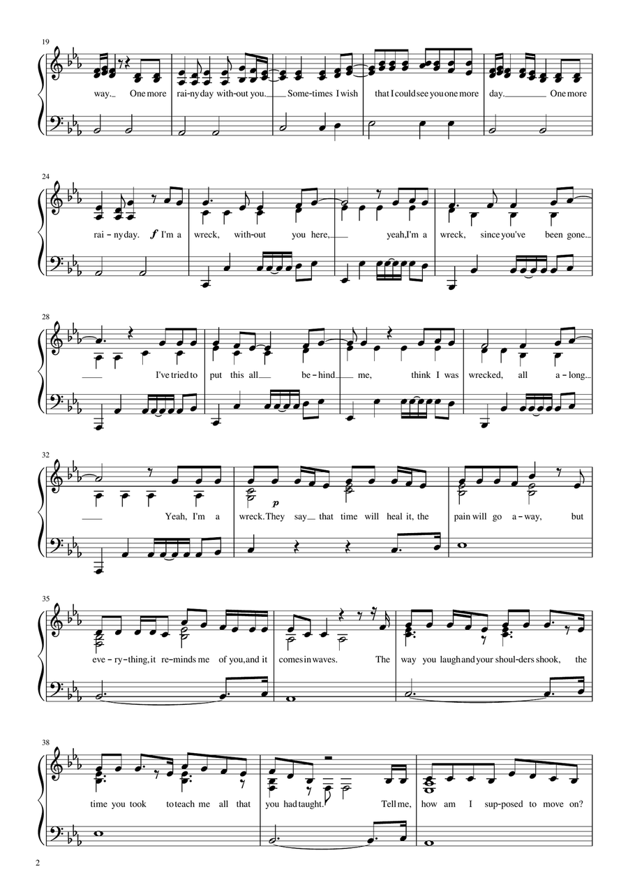 Wrecked Piano Solo scores gallery preview page 2