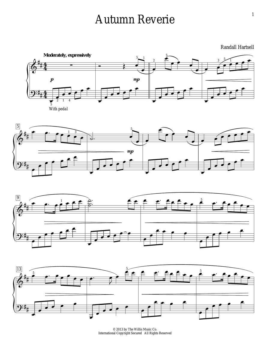 Autumn Reverie Piano Method scores gallery preview page 1