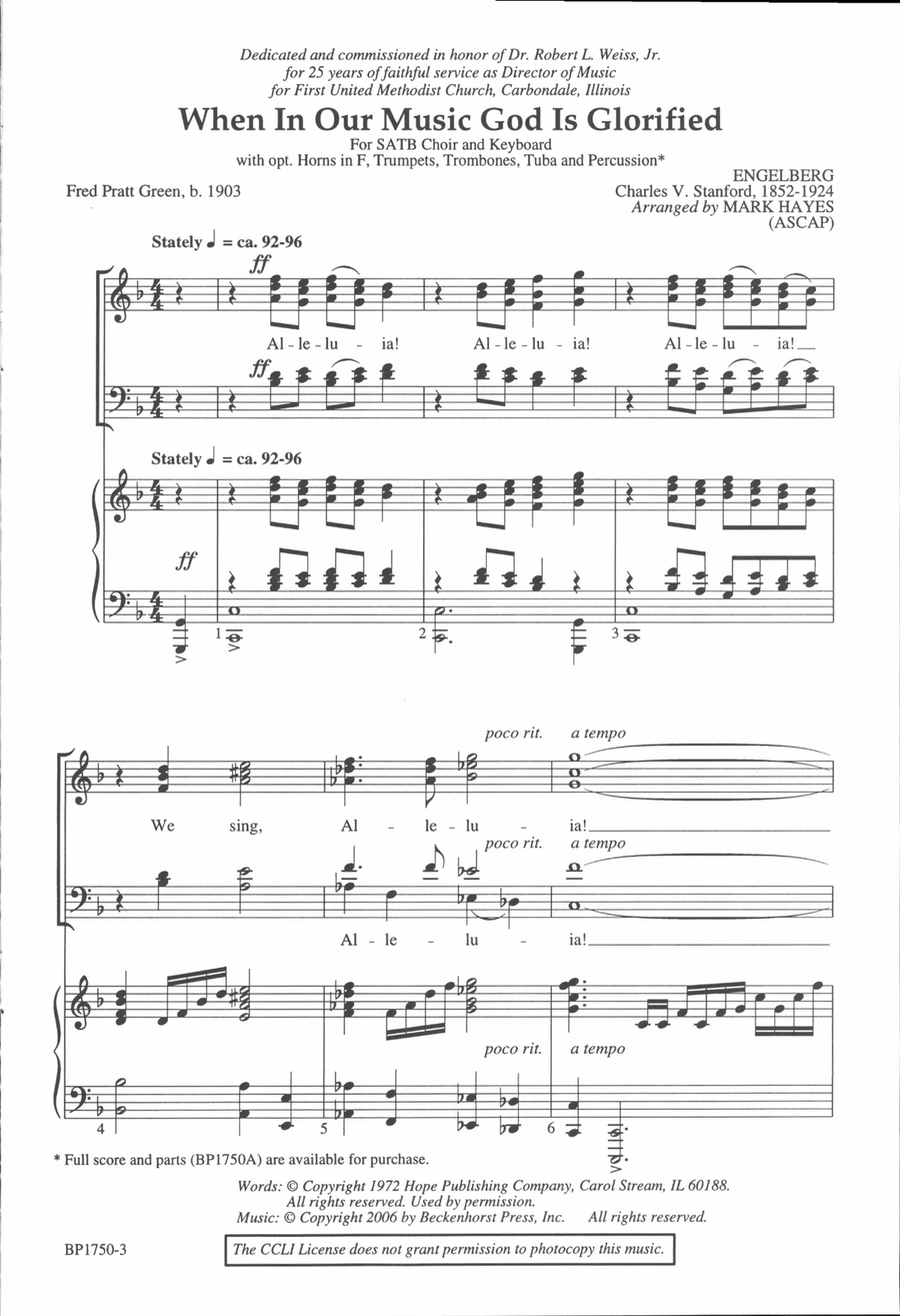 When in Our Music God Is Glorified 4-Part scores gallery preview page 2