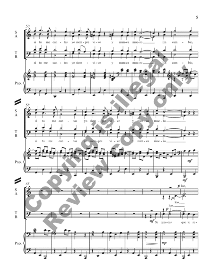 Three Mexican Folk Songs Three Mexican Folk Songs 4-Part scores gallery preview page 4