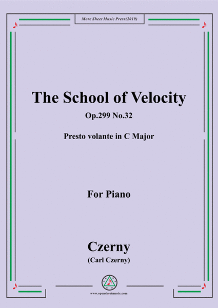Czerny-The School of Velocity,Op.299 No.32,Presto volante in C Major,for Piano image number null