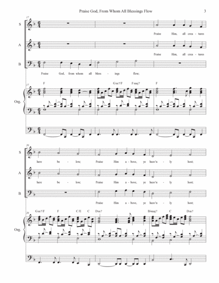 Praise God, From Whom All Blessings Flow (SAB) (Full Score - Alternate) - Score Only image number null