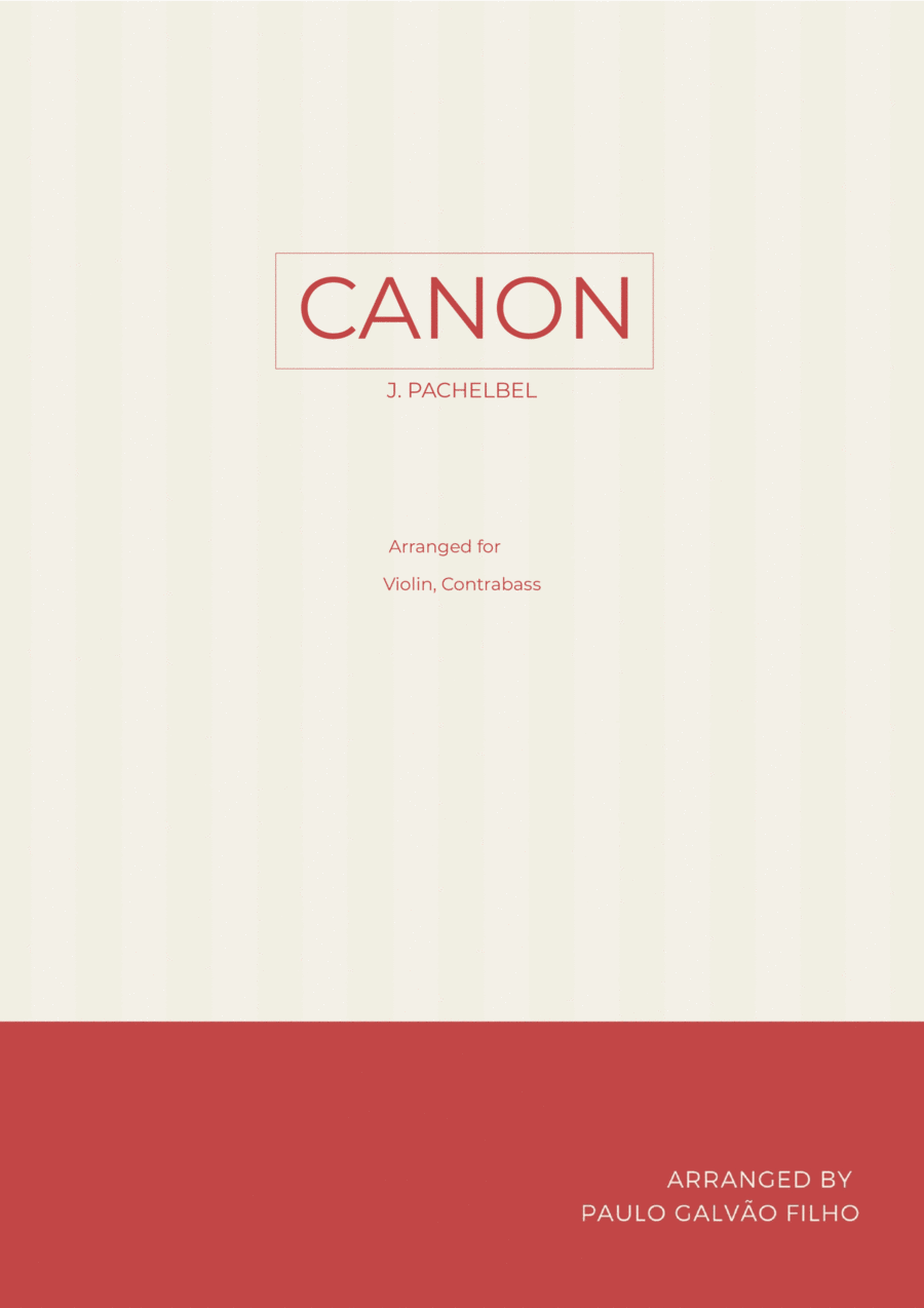 Book cover for CANON IN D - VIOLIN & CONTRABASS