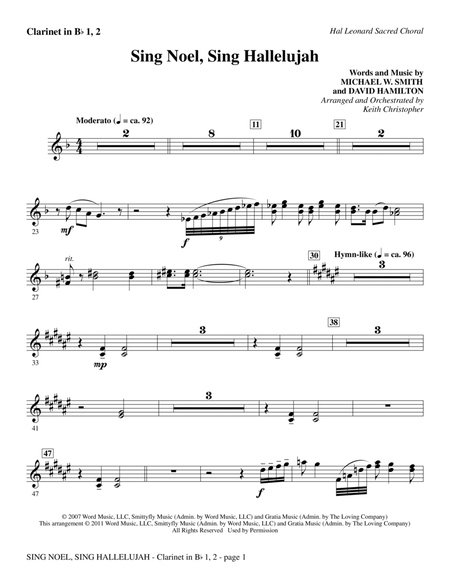 Sing Noel, Sing Hallelujah - Bb Clarinet 1 & 2