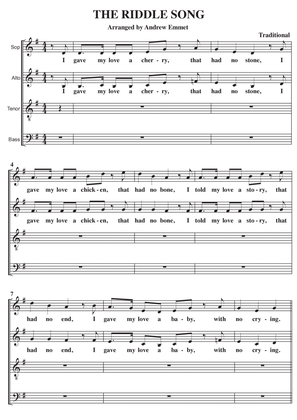 The Riddle Song A Cappella SATB