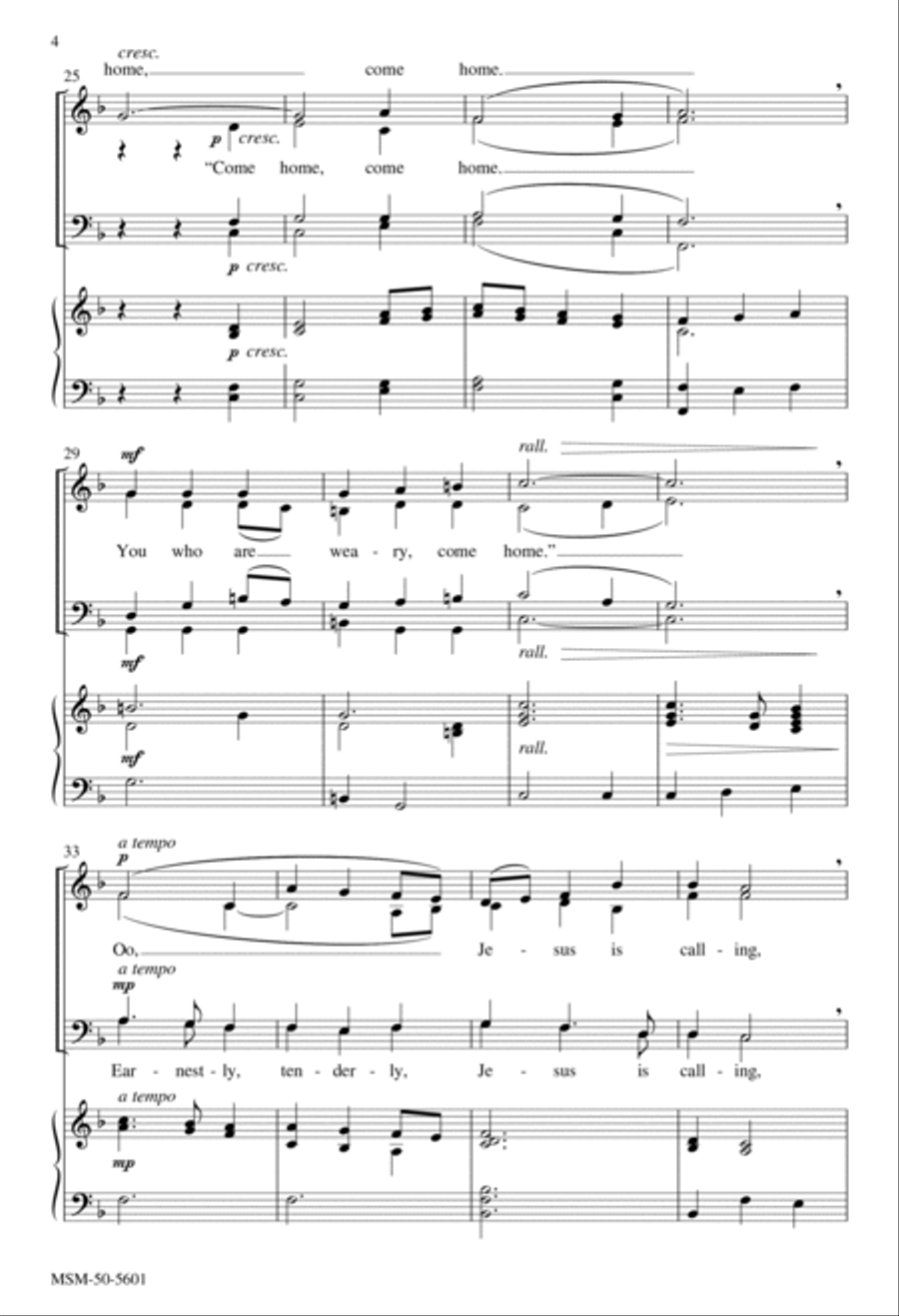 Softly and Tenderly 4-Part scores gallery preview page 3