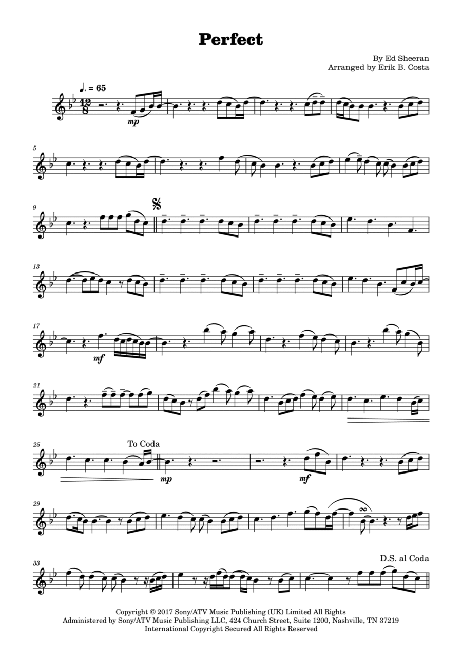 Perfect Perfect Soprano Saxophone scores gallery preview page 1