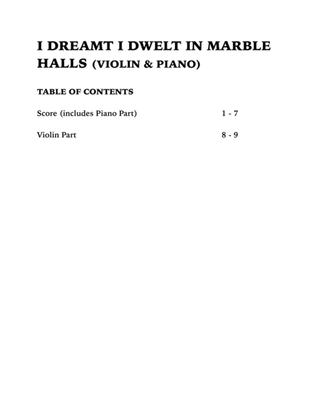 Marble Halls (Violin and Piano) image number null