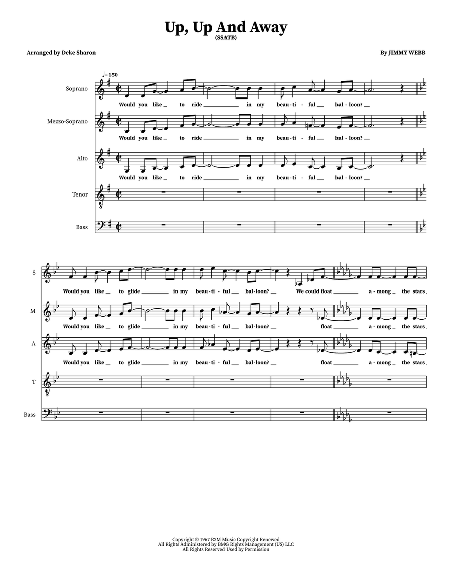 Up, Up And Away Choir scores gallery preview page 1